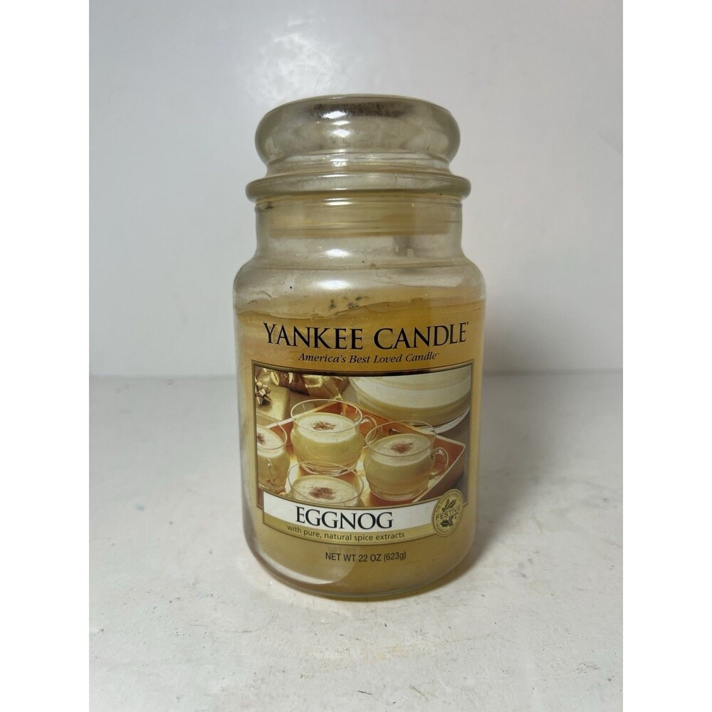Yankee Candle EGGNOG Large Jar Candle RARE DISCONTINUED